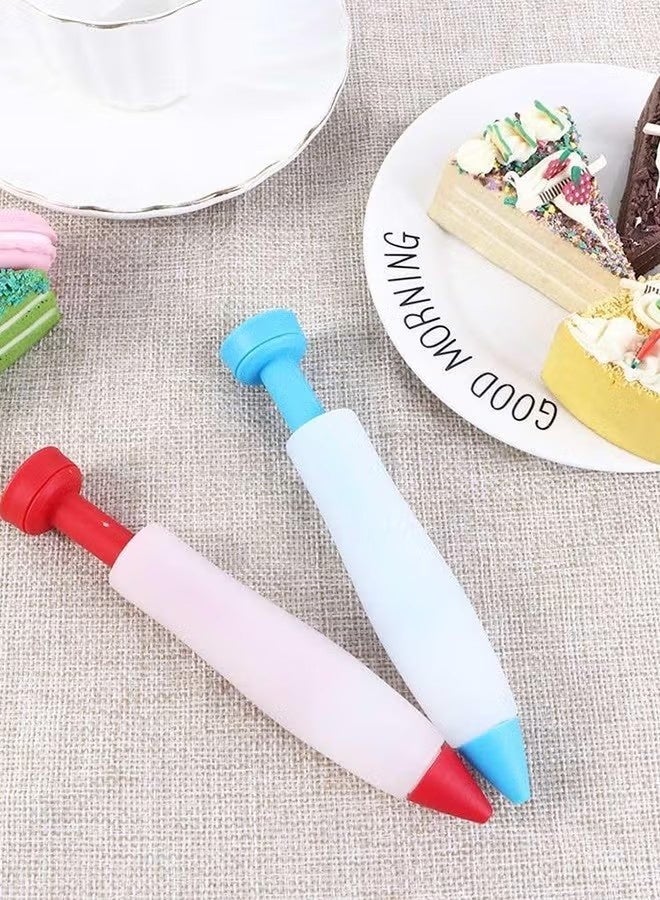 2PCS Cake Decorating Pens, Buttercream Frosting Gourmet Chocolate Silicone Decorating Pens Silicone Cupcake Salad Kits Cake Frosting Tools - Image 2